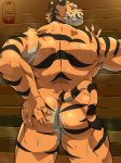  butt feline invalid_tag kemono male male/male mammal muscular nude sweat tiger tiggon_the_great 