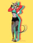  2018 anthro cat clothed clothing digital_media_(artwork) feline female mammal piercing solo sphinx standing wolfpsalm 