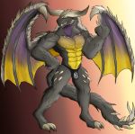  anthro capcom clothing daikuhiroshiama dragon male monster_hunter muscular muscular_male nergigante scalie spikes underwear video_games wings 
