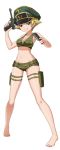  1girl bikini blonde_hair blush breasts brown_eyes erwin_(girls_und_panzer) girls_und_panzer navel simple_background smile solo swimwear transparent_background 