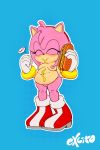  amy_rose blush breasts chili_dog excito eyes_closed female food hedgehog mammal mustard nude obese overweight pussy slightly_chubby sonic_(series) 