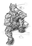  anthro canine cigarette clothed clothing fully_clothed hi_res kensukethecat male mammal muscular muscular_male nintendo simple_background smoking solo star_fox video_games wolf wolf_o&#039;donnell 