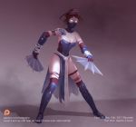  1girl breasts cleavage corset kitana leotard mortal_kombat princess_kitana revealing_clothes tattoo xia_taptara 