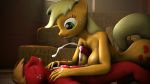  3d_(artwork) abs anthro anthro_on_anthro anthrofied applejack_(mlp) barn big_breasts big_macintosh_(mlp) breasts brother brother_and_sister butt cum cum_between_breasts cum_on_chest cumshot curvaceous cutie_mark digital_media_(artwork) ejaculation equine eyes_closed female female_on_top fox_whisper85 friendship_is_magic green_eyes grin hand_on_chest hay hay_bale horse larger_female male male/female mammal muscular muscular_male my_little_pony on_top orgasm penis pinned sex sibling sister size_difference smile source_filmmaker thick_thighs titfuck 