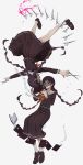  artist_name black_footwear black_panties black_serafuku blood book braid danganronpa danganronpa_1 dual_persona dual_wielding fukawa_touko genocider_shou glasses highres holding holding_book holding_scissors long_hair long_skirt long_sleeves multiple_girls neckerchief open_book open_mouth outstretched_arms panties purple_hair qosic red_neckwear roman_numerals round_eyewear school_uniform scissors serafuku shaded_face simple_background skirt socks spread_arms sweatdrop tongue tongue_out twin_braids underwear upside-down very_long_hair white_background white_legwear wide-eyed 