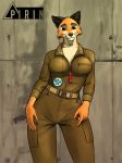  2019 5_fingers anthro black_nose blue_eyes breasts canid canine clothed clothing digital_media_(artwork) female fox fur hair judy_reinard mammal pirin-apex smile solo standing 