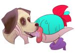  alien ami bestiality big_lips braque_du_bourbonnais bulma canine cosplay dog female feral french_kissing kissing lips long_tongue mammal ota_(artist) saliva tongue 