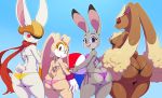  2018 absurd_res ball beach_ball big_butt bikini black_sclera blush breasts brown_eyes buckteeth butt clothing cream_the_rabbit digital_media_(artwork) dipstick_ears disney dragon_ball dragon_ball_super female gloves group hat hi_res huge_butt judy_hopps lagomorph long_ears looking_at_viewer looking_back lopunny mammal nintendo open_mouth pok&eacute;mon pok&eacute;mon_(species) purple_eyes rabbit red_eyes scarf short_stack simple_background smile sonic_(series) sorrel_(dragon_ball) sssonic2 striped_bikini striped_swimsuit swimsuit teeth thick_thighs video_games wide_hips zootopia 