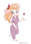  &lt;3 2018 anthro blonde_hair chip_&#039;n_dale_rescue_rangers clothed clothing disney eyelashes female gadget_hackwrench hair kurokuma824 mammal mouse on_one_leg open_mouth open_smile pink_nose rodent simple_background smile solo standing teal_eyes white_background 