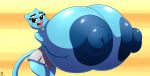  2018 absurd_res anthro badgerben big_breasts big_nipples blue_nipples breasts cartoon_network clothed clothing cornchip21 feline female hi_res huge_breasts hyper hyper_breasts hyper_nipples mammal mature_female nicole_watterson nipples skirt the_amazing_world_of_gumball topless 