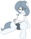 2017 alpha_channel animal_genitalia animal_penis balls bottomless cloth clothed clothing dickgirl digital_media_(artwork) equine equine_penis erection hair hattsy_(character) horse intersex mammal my_little_pony penis pony semi-anthro shirt simple_background sitting smile solo transparent_background zippysqrl 
