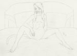  &lt;3 bed beverage cougar dreadwolfclaw1990 feline female galatea_mccready liquor looking_at_viewer mammal muscular nude shot_(disambiguation) sketch valentine&#039;s_day 