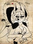  &lt;3 2018 anthro arabic ayn bed_sheet bedding blush canine clothed clothing crown cutie_(disambiguation) female fluff-kevlar fur hair jackal line_art looking_at_viewer mammal nude partially_clothed pawpads pillow raised_tail romantic simple_background sketch solo tiara 