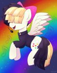  2017 absurd_res clothing cutie_mark digital_media_(artwork) equine feathered_wings feathers feral hair hair_bow hair_ribbon hi_res mammal moozua multicolored_hair my_little_pony my_little_pony_the_movie open_mouth pegasus ribbons solo songbird_serenade_(mlp) two_tone_hair wings 