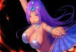  1girl breasts dark_skin dragon_quest dragon_quest_iv huge_breasts kongeraatio manya_(dqiv) nail_polish pixiv_sample purple_hair solo 