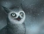  2017 avian beak bird black_beak digital_media_(artwork) dschunai felondog feral no_sclera owl snow snowing solo 