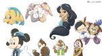  2016 acorn aladdin animate_inanimate anthro bambi_(film) beauty_and_the_beast black_hair black_nose blue_eyes blush brown_eyes brown_fur cat chest_tuft chip_&#039;n_dale_rescue_rangers chip_(cdrr) chipmunk clock clothed clothing cogsworth colored_sketch dale_(cdrr) disney eyes_closed feathers feline female feral fish flounder flower fur gideon_(pinocchio) green_eyes grey_fur group hair hat head_tuft holding_object human jasmine_(aladdin) jewelry kurokuma824 large_group long_hair looking_at_viewer male male/female mammal marine mickey_mouse miss_bunny mouse necklace nude nut open_mouth open_smile pink_nose pinocchio pinocchio_(character) plant puppet red_nose rodent romantic_couple simple_background sketch_page smile tan_fur the_little_mermaid thumper tuft whiskers white_background white_gloves yellow_body 