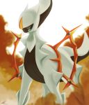  commentary creature dated feet_out_of_frame gen_4_pokemon legendary_pokemon looking_away no_humans pokemon pokemon_(creature) red_eyes rock-bomber signature solo standing white_skin 