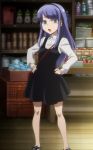  1girl aqua_eyes child dagashi_kashi female headband long_hair purple_hair screencap shidare_hotaru solo stitched 