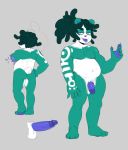  3_toes 5_fingers anthro balls bear chest_tuft claws dreadlocks erection feet flaccid front_view full-length_portrait fur green_fur green_hair hair half-closed_eyes hand_on_hip kennen_(stylusknight) looking_at_viewer male mammal model_sheet multicolored_fur navel nubbed_penis nude panda pawpads penis portrait pubes purple_eyes purple_penis purple_tongue rear_view short_tail slightly_chubby solo stylusknight toes tongue tongue_out tuft two_tone_fur white_fur white_tail 