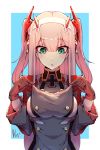  azur_lane cosplay d-cao darling_in_the_franxx horns no_bra uniform zero_two_(darling_in_the_franxx) 