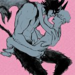  2boys anal ass demon devilman devilman_crybaby interspecies lifting male_focus multiple_boys nude penetration sex size_difference yaoi 