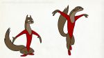  2018 animalympics anthro cleanup clothed clothing female fur gymnast ink leotard mammal marten mustelid olympic paint russian sable simple_background solo tatiana_tuschenko toonfx traditional_media_(artwork) white_background 