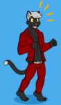  alex_(mapdark) anthro barefoot cat clothed clothing feline hair jacket male mammal mapdark solo white_hair 