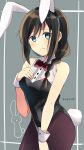  :x animal_ears bare_arms bare_shoulders black_hair black_hairband black_leotard blue_eyes blush bow bowtie braid breasts bunny bunny_ears bunny_tail bunnysuit center_frills cowboy_shot fake_animal_ears fake_tail hair_flaps hair_over_shoulder hair_ribbon hairband hand_on_own_chest highres kantai_collection leotard light_frown long_hair looking_at_viewer medium_breasts pantyhose purple_legwear red_bow red_neckwear red_ribbon remodel_(kantai_collection) ribbon shigure_(kantai_collection) single_braid sleeveless solo standing tail tareme twitter_username two-tone_background wavy_mouth wrist_cuffs yukichi_(eikichi) 