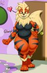  arcanine breasts female female_pred killero navel nintendo overweight pok&eacute;mon pok&eacute;mon_(species) post_vore shaleh stomach_noises video_games vore weight_gain 