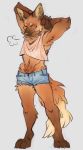  anthro better_version_at_source biped canine clothed clothing digital_media_(artwork) fully_clothed fur happy mammal pubes saltyratchan simple_background smile solo standing 