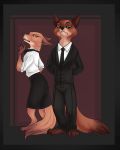  anthro canine clothing disney fan_character female fox male mammal parent skirt suit wilde yelnatsdraws zootopia 