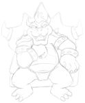  barefoot bowser clothing fundoshi japanese_clothing mario_bros nintendo sketch thegreatmatsutzu underwear video_games 