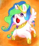  2018 aerostoner crown cutie_mark equine feathered_wings feathers female feral friendship_is_magic horn jewelry looking_at_viewer mammal my_little_pony necklace princess_celestia_(mlp) solo winged_unicorn wings 