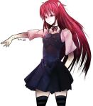  elfen_lied frown horns lucy monster monster_girl red_eyes red_hair simple_background tagme 