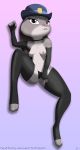  arm_warmers armwear choker clothing disney female fluffytuft front_view hat judy_hopps lagomorph legwear looking_at_viewer mammal rabbit spread_legs spreading stockings thong toes wide_hips zootopia 