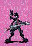  1girl boots guitar mania_(marvel) marvel solo spiked_hair spikes symbiote weremole 