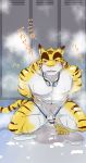  anthro balls feline locker_room male mammal morenatsu penis rotton solo tiger torahiko_(morenatsu) 