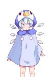  :o alternate_hairstyle animal_costume arms_at_sides bangs blue_eyes blush cirno detached_wings eyebrows_visible_through_hair feet_out_of_frame gen_4_pokemon highres ice ice_wings looking_away looking_to_the_side parted_lips penguin_costume piplup pokemon see-through_silhouette short_hair simple_background sokutenkun solo standing touhou white_background wings 