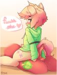  &lt;3 balls bandanna bdsm big_macintosh_(mlp) blush bondage bottomless bound butterscotch_(hoodie) cloth_gag clothed clothing collar duo equine erection fan_character friendship_is_magic gag girly hoodie hoodie_(artist) hot_dogging male mammal muffled my_little_pony penis sweater 