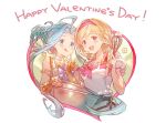  :p ahoge alternate_hairstyle apron blonde_hair blue_eyes blue_hair bob_cut brown_eyes djeeta_(granblue_fantasy) fighter_(granblue_fantasy) flower granblue_fantasy hairband happy_valentine looking_at_viewer lyria_(granblue_fantasy) minaba_hideo mixing_bowl multiple_girls official_art pink_hairband puffy_short_sleeves puffy_sleeves short_sleeves tongue tongue_out valentine whisk 