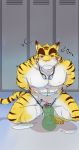  anthro balls clothing disembodied_foot feline foot_fetish footjob locker_room male mammal morenatsu penis rotton sex speedo swimsuit tiger torahiko_(morenatsu) 