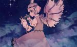  dress feathered_wings fingernails hat long_fingernails looking_at_viewer meimaru_inuchiyo microphone microphone_stand mystia_lorelei night night_sky pink_eyes pink_hair short_hair sky solo star_(sky) starry_sky touhou wing_ears winged_hat wings 