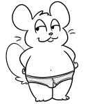  anthro barefoot briefs bulge clothed clothing hamster male mammal monochrome nishi oxynard rodent solo topless underwear wet_clothing wet_underwear 