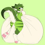  anthro belly big_belly breasts butt dragon female fur hi_res hyper hyper_belly kemono kiwi_the_soft_dragon looking_back mazzlerazz solo 