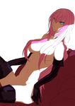  bad_id bad_pixiv_id elbow_gloves gloves highres kondoru long_hair megurine_luka navel nude sitting solo thighhighs vocaloid 