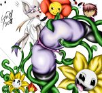  2018 anthro big_butt butt cagney_carnation cuphead_(character) cuphead_(game) digital_media_(artwork) female flowey_the_flower forced hi_res mienshao nintendo parody pok&eacute;mon pok&eacute;mon_(species) pok&eacute;morph protagonist_(undertale) rape smile tentacles undertale video_games 