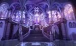  castle column commentary_request highres indoors light_rays no_humans original pillar reflection reflective_floor scenery stairs statue window xi_chen_chen 