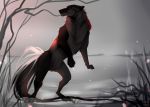  2017 almee black_nose brown_fur canine detailed_background digital_media_(artwork) dog feral fur mammal outside paws solo 