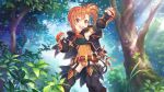  belt cygames fishnets forest gloves hodaka_misogi key nature official_art orange_eyes orange_hair princess_connect! side_ponytail 